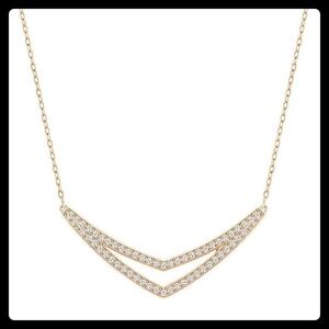 Swarovski Gold Alpha V-Stack Crystal Necklace